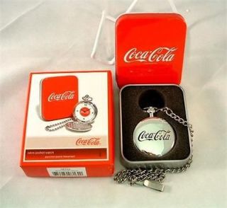 New Coca Cola Coke Pocket Watch Quartz Pocketwatch Free US Shipping