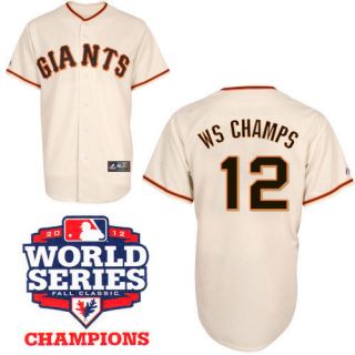 San Francisco Giants Home Replica Majestic Jersey w/ 2012 World Series 