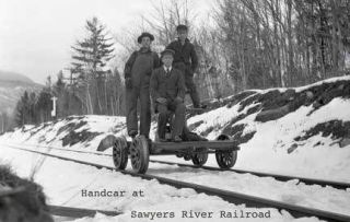 sawyer river nh railroad station handcar postcard print time left