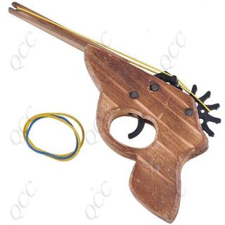 wooden rubber band pistol wood gun toy classic vintage shooter