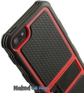 RED BLACK RUGGED JOLT CASE TPU RUBBER COVER WITH STAND FOR APPLE 