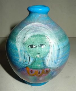 polia pillin vase with women bird tree vintage 