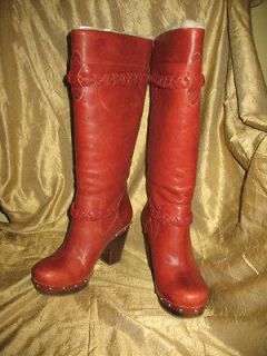 UGG Savanna Knee High Boots SANGRIA women 7 ( eu 38) 3209 RARE