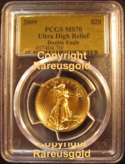 2009 $20 ULTRA HIGH RELIEF Gold Eagle Coin graded PCGS MS 70 PERFECT 