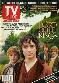 2001 Sean Astin Elijah Wood The Lord Of The Rings Large Size TV Guide