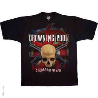 drowning pool children of the gun black adult t shirt