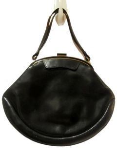 vintage rosenfeld handbag purse black with gold trim