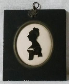 antique 1820 portrait miniature silhouette lady from united kingdom 