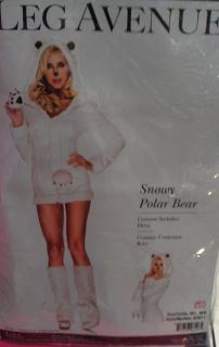 new sexy women s animal costume snowy polar bear dress w hood medium 