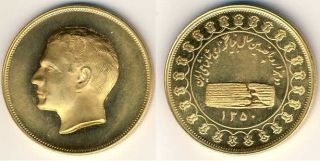iran pahlavi gold commemorative coin 38 grams mist state from