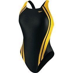 New Speedo Womans Racing Swimsuit Size 1036 Black and Gold Original 