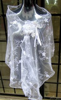 New Wedding Bridal Cocktail tulle embroidery Shrug Bolero Wrap Shawl 