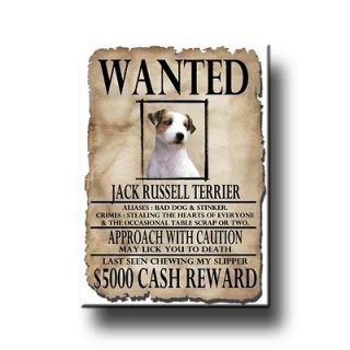 jack russell wanted poster fridge magnet new dog time left