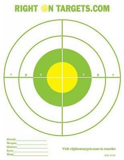 150 green and yellow bullseye shooting targets 3 8 5x11