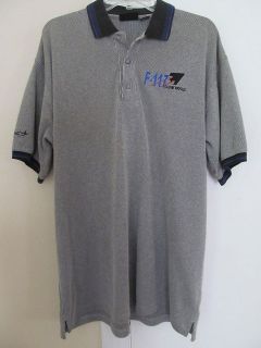   USA F 117 Skunk Works Polo Golf Shirt Gray Black XL Short Sleeve (E4
