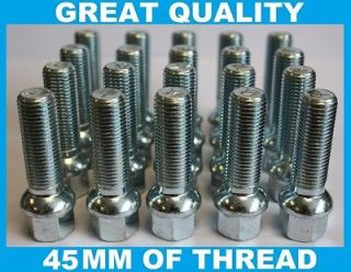   RADIUS 45MM LONG EXTENDED ALLOY WHEEL BOLTS FIT SKODA ROOMSTER YETI