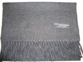 100 % cashmere solid charcoal gray scarf scotland 59