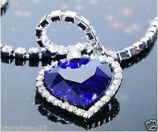   OF THE OCEAN BLUE CRYSTAL TITANIC NECKLACE 11 size as the movie shows