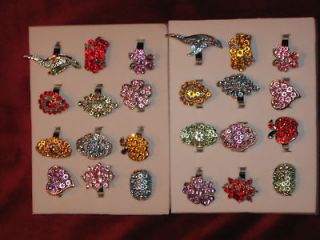 Costume Jewelry Wholesale Lot of 24 Multistone Synthetic Crystal Rings 