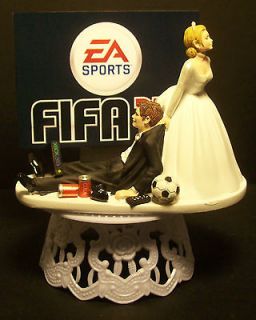 video game soccer fifa funny groom wedding cake topper one