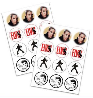 48x ELVIS PRESLEY Edible Fairy Cup Cake Toppers Birthday Decoration # 