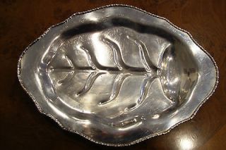 big footed silver on copper serving tray 
