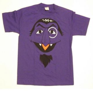 the COUNT purple T Shirt, SESAME STREET, Puppet Master, Vampire, bat 