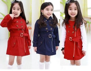 Girl Trench Coat Wind Jacket 1 7Y Baby Dress Kids Clothes Outwear 2 