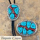 Navajo Turquoise & Coral Bolo Tie & Belt Buckle by Spencer SKU#223494