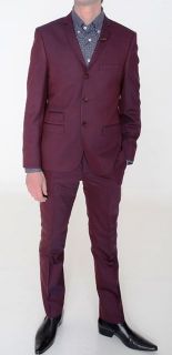 Ben Sherman Burgundy Suit bs335 mod suit two tone suit skinhead 3 