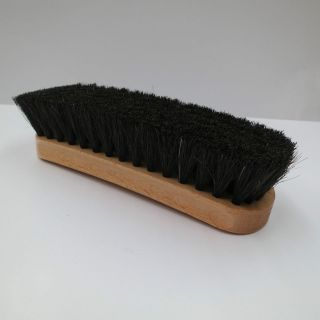 Black Shoe Shine Buffing Brush 100% Horsehair Horse Hair Wood Handle 