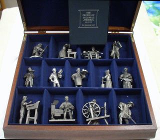 THE FRANKLIN MINT FINE PEWTER FIGURES THE PEOPLE OF COLONIAL AMERICA 