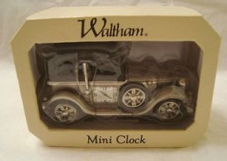 waltham vintage car mini clock new in original box time