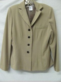 GENTLY USED WOMENS PLAZA SOUTH TAILORED LINED TAN SUIT JACKET SIZE 10 