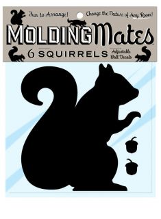 Molding Mates 6 Squirrels Vinyl Adjustable Wall Decals Black Value 