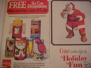Vintage Coke Coca Cola Christmas Soda Can Collectible Tree Ornaments 