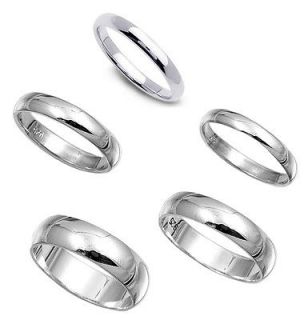 925 sterling silver plain wedding band ring all sizes 2mm