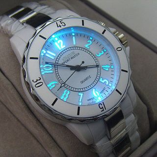 new white 7 color led flashlight mens sport watch ohsen