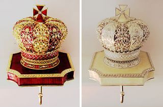   Royal Crown Heirloom Christmas Stocking Hanger Swarovski Crystals