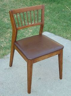 Oak side chair Morris Furniture   Mid century modern quality leather 