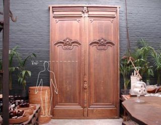   salvage Antique solid Oak double entry door pristine condition