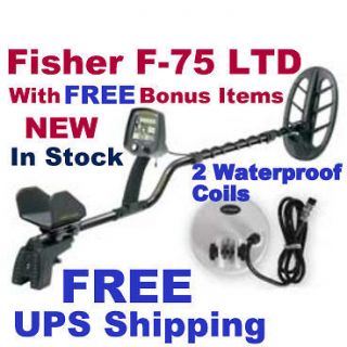 Fisher F 75 LTD Metal Detector with 11 & 5 Waterproof * FREE Bonus 