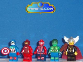 LEGO Custom SuperHeroes Spiderman Hulk Captain America Thor Ironman 