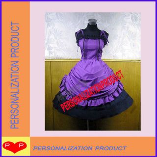 Sweet gothic lolita Belle Ball Gown Prom Purple Cosplay Knee Length 