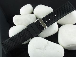 22mm silicon rubber band diving watch strap black nivada swiss
