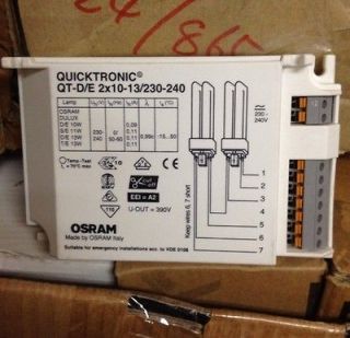 Osram Quicktronic QT D/E 2X10 13 230 240v Electronic Ballast Dulux CFL 