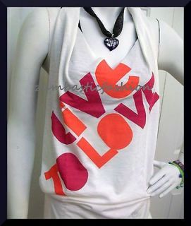   Live to Love ★★T Shirt Tank Top ★Customized★HA​LTER★White