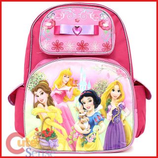 Disney Princess with Tangled School Backpack 16 Stone Bow Large Bag