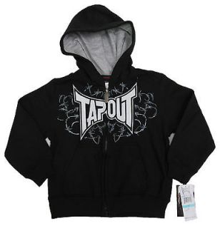 TAPOUT Boys Size 5 Barbed Wire Zip Hoodie Sweatshirt Black NWT