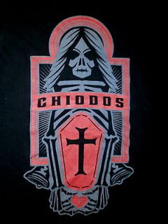 CHIODOS T SHIRT Coffin Cross Broken Hearted Skull Skeleton Woman Slim 